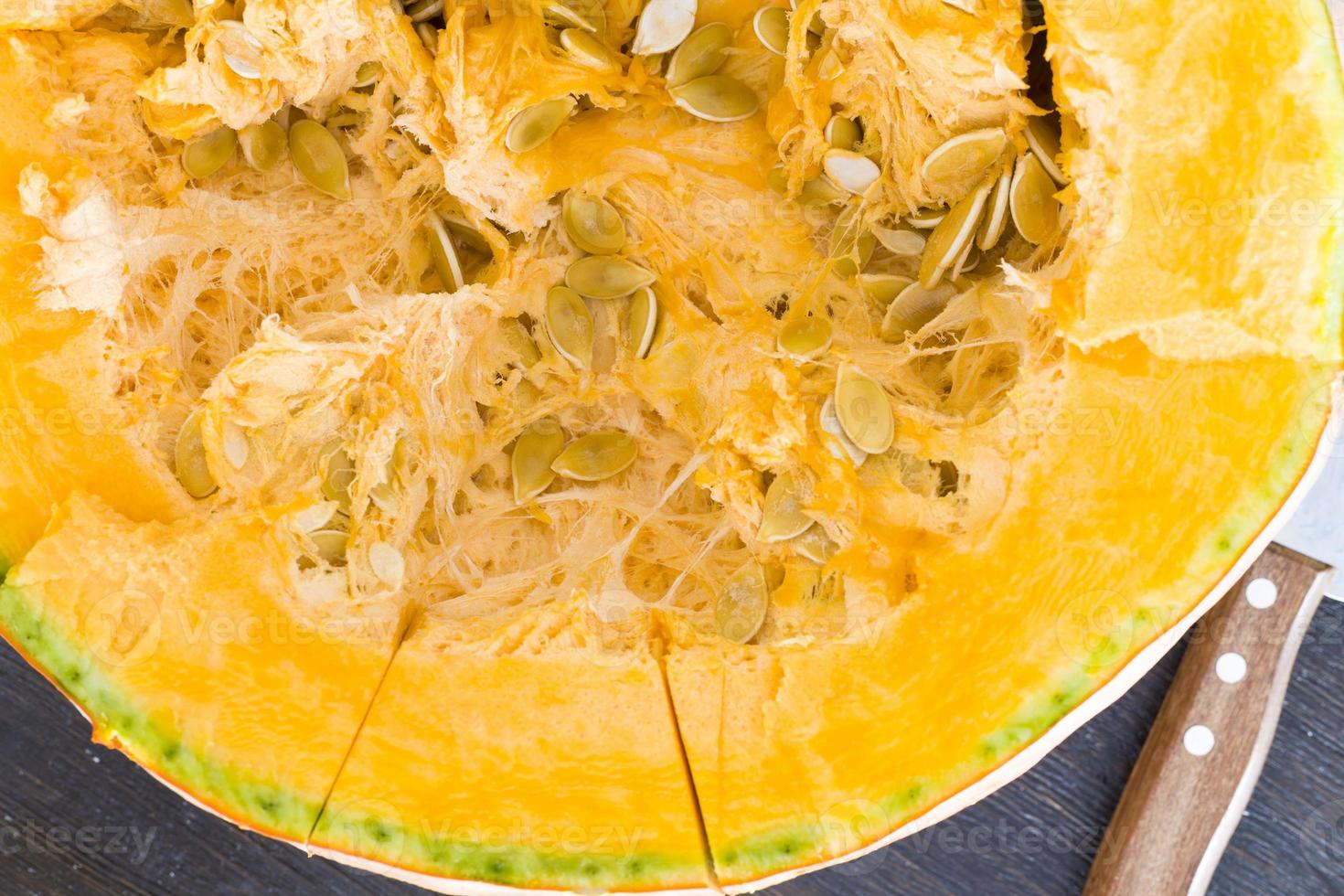 orange pumpkin, close up photo