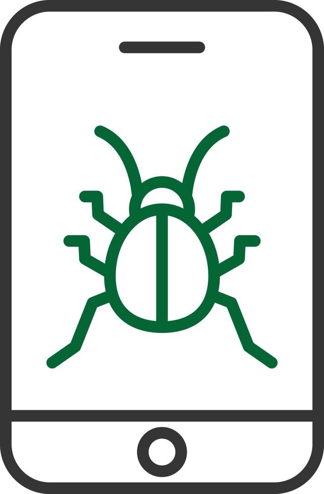 Mobile Virus Line Two Color vector