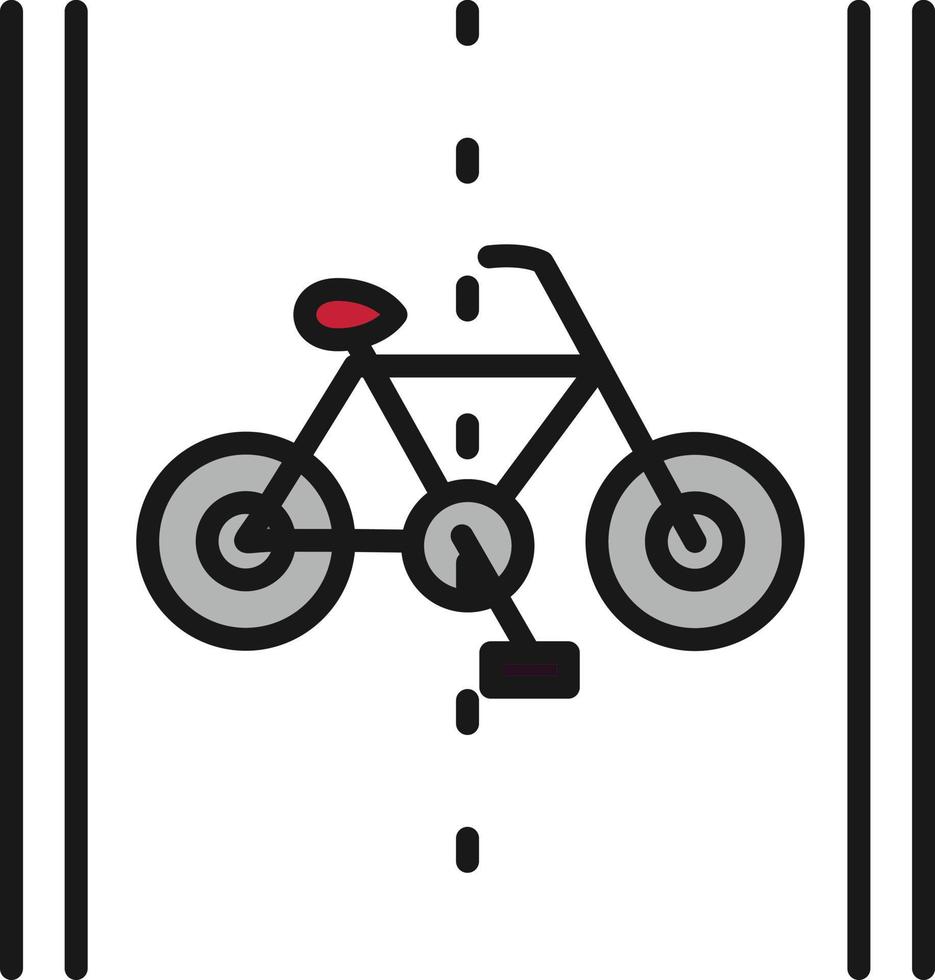 línea de carril bici llena vector