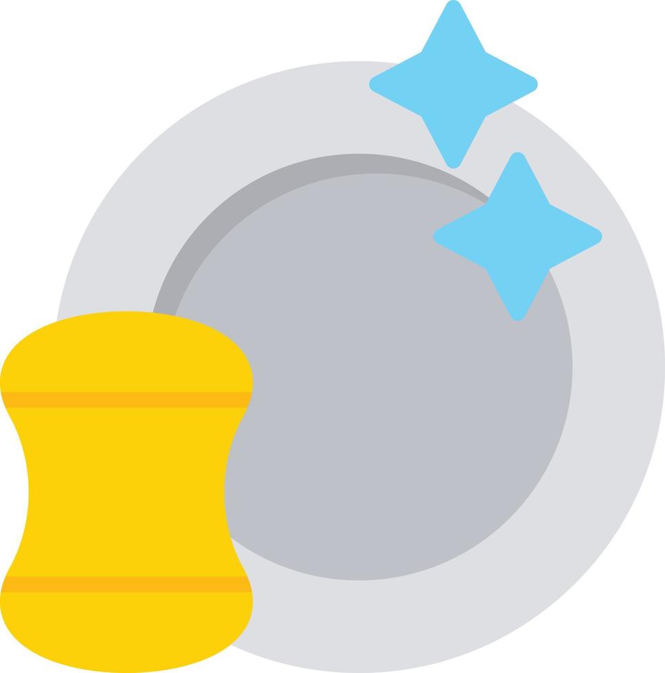 Washing Dishes Flat Icon vector