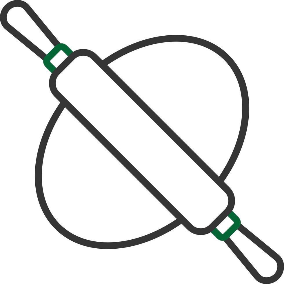 Rolling Pin Line Two Color vector