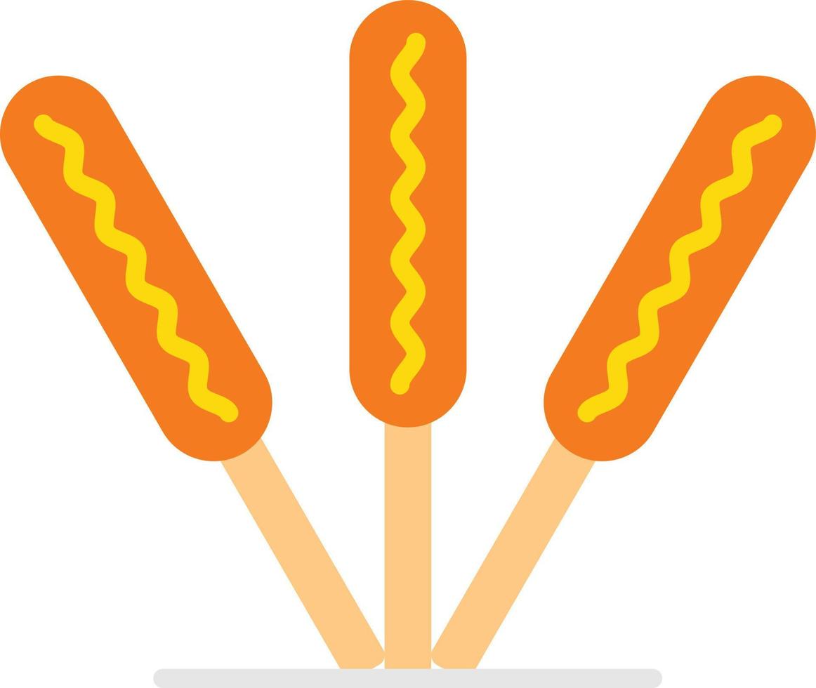 Corn Dog Flat Icon vector