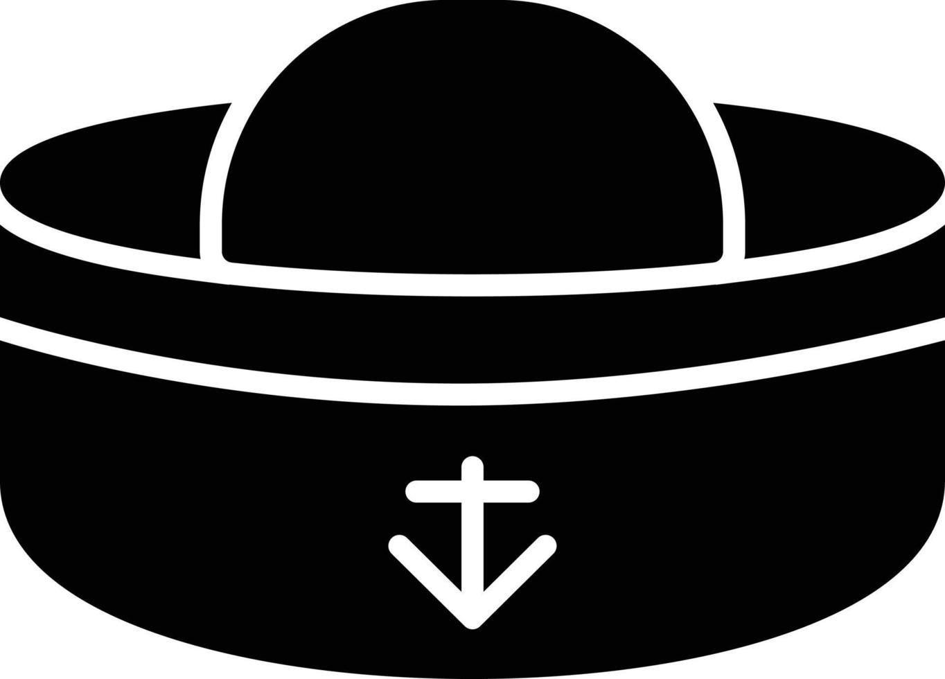 icono de glifo de sombrero de marinero vector