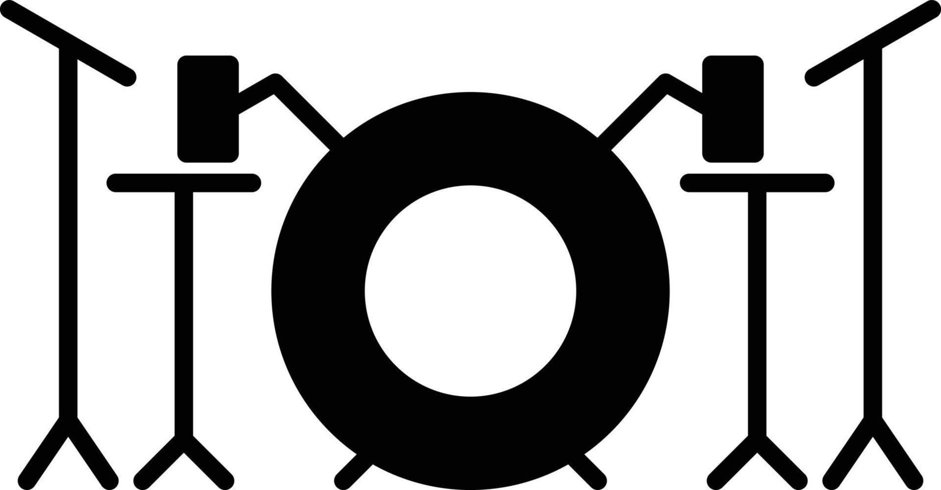 Drum Set Glyph Icon vector