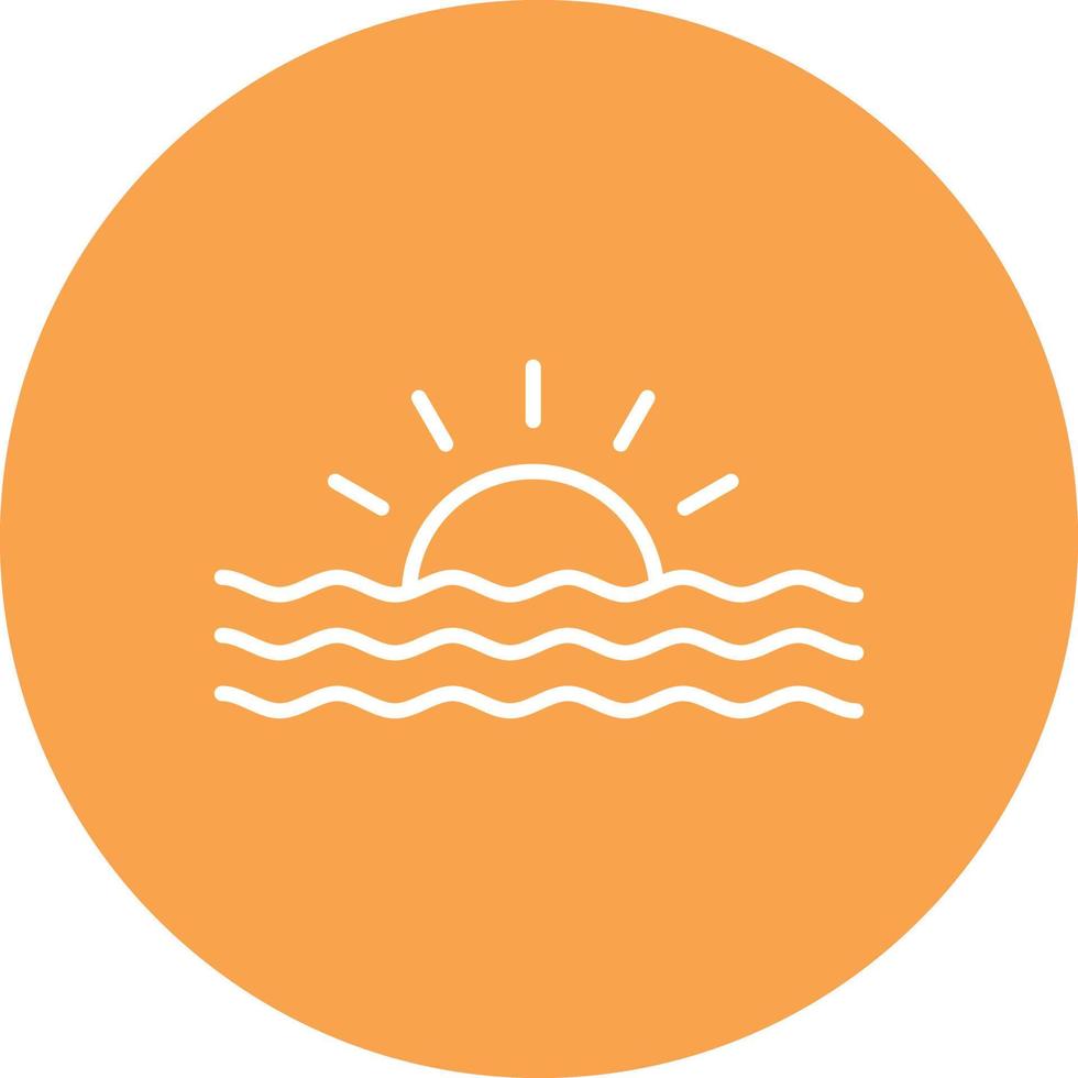 Sunset Line Circle Multicolor vector