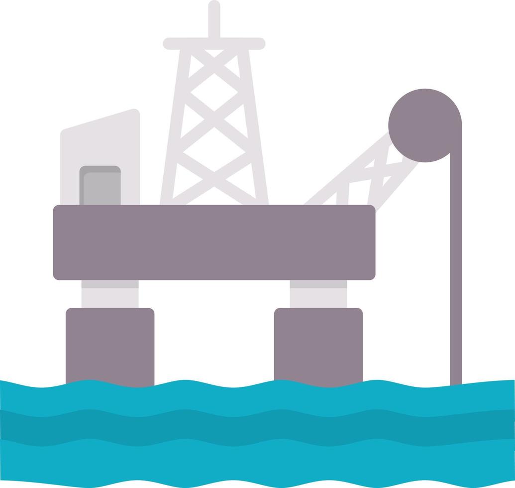 Oil Platform Flat Icon vector