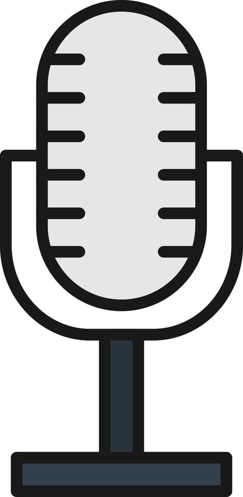 Microphone Line Filled vector