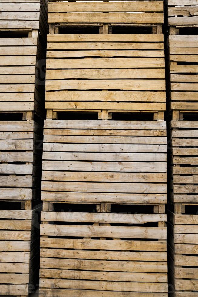 folded empty wooden boxes photo