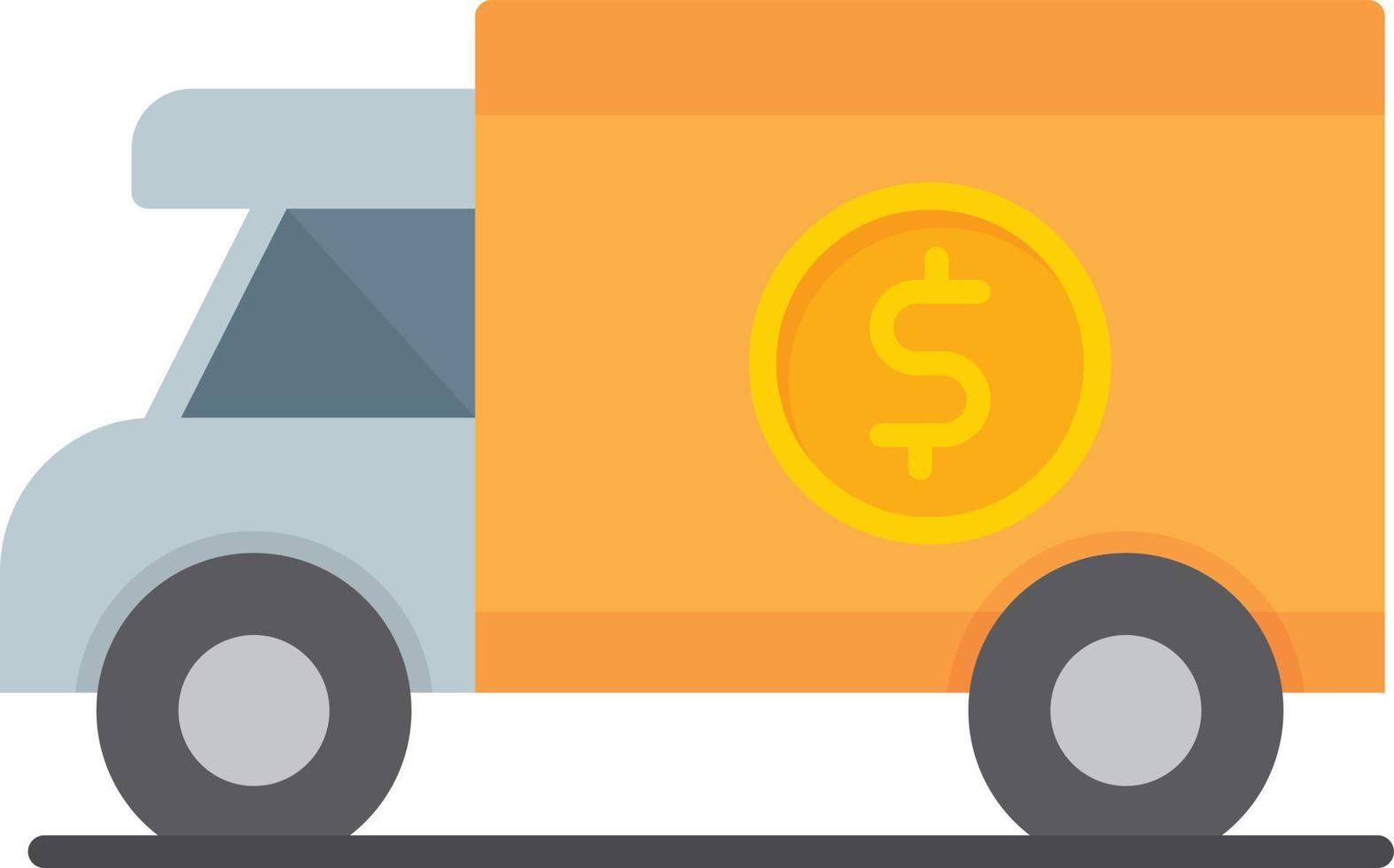 Money Truck Flat Icon vector