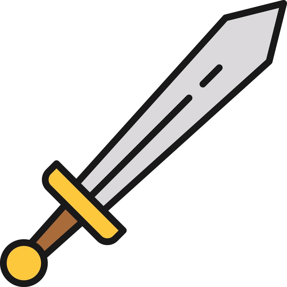 Sword Line Filled vector