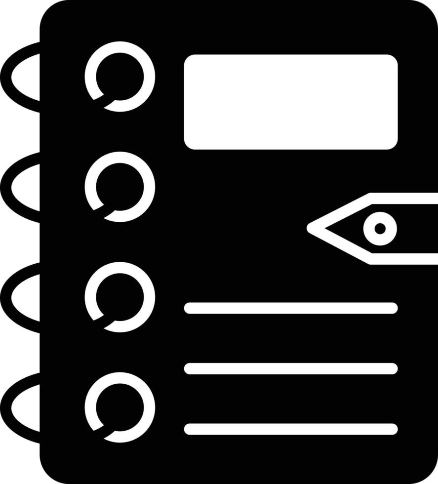 Diary Glyph Icon vector