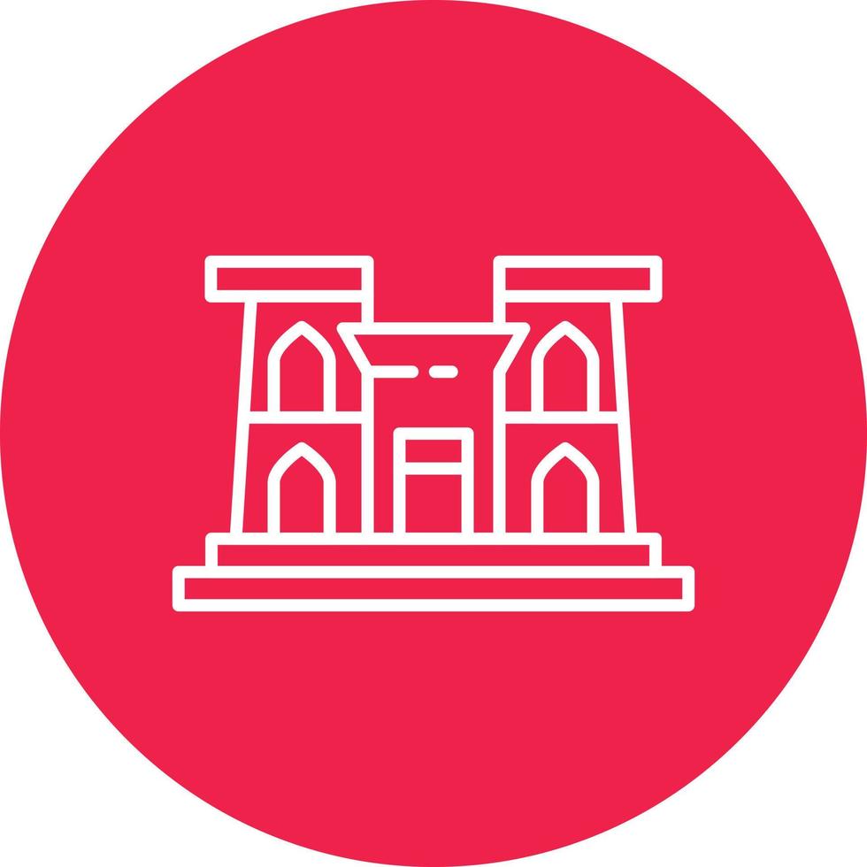 Luxor Temple Line Circle Multicolor vector