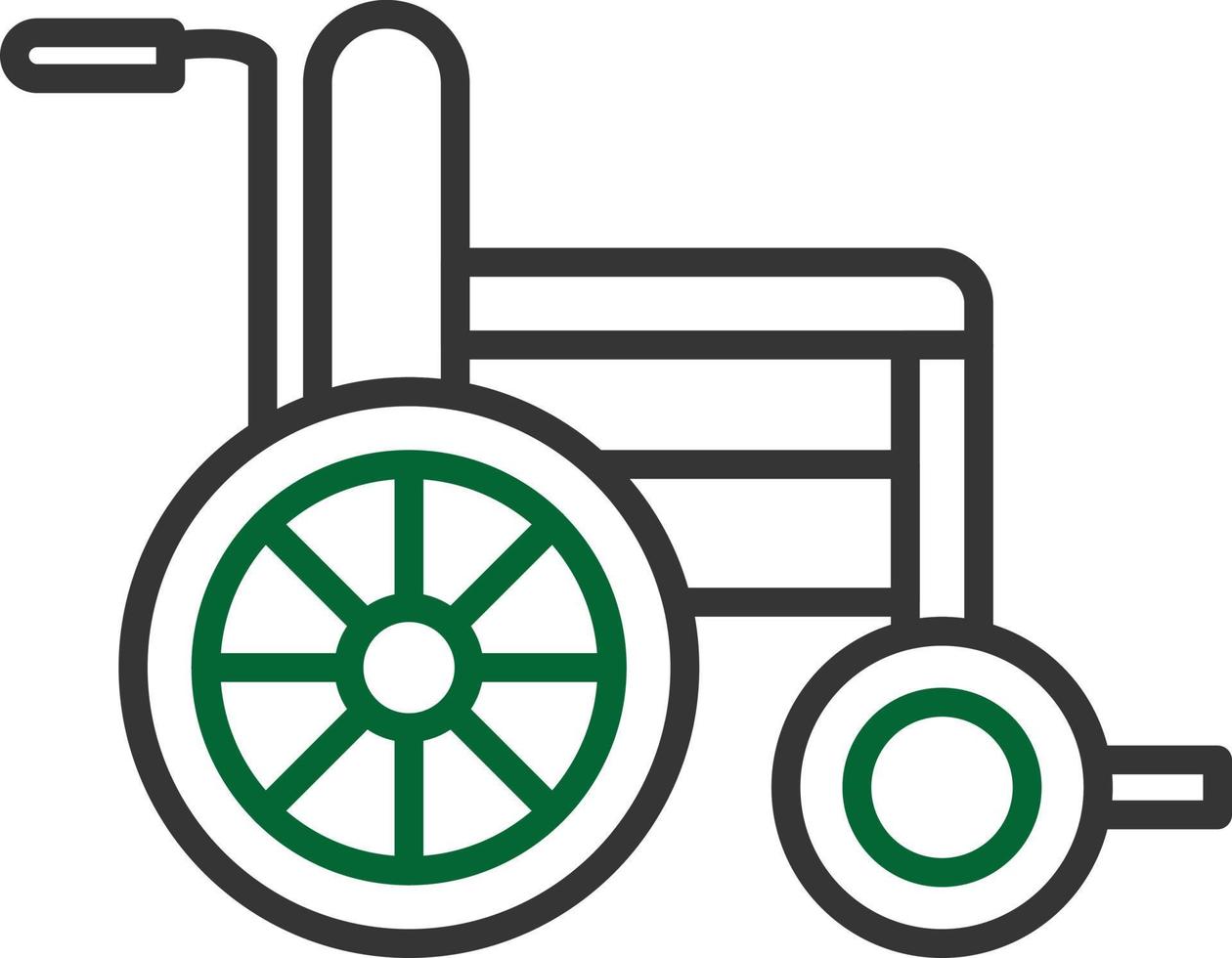 Wheel Chair Line Two Color vector