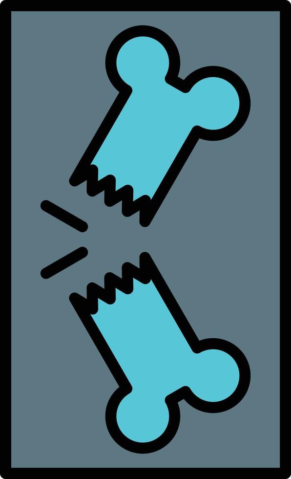 Broken Bone Line Filled vector