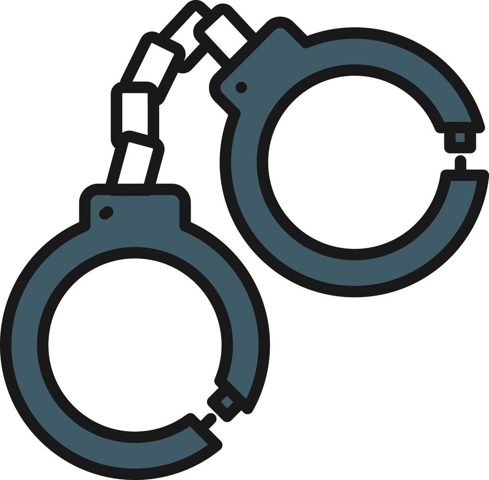 Police Handcuffs Line Filled 9427266 Vector Art at Vecteezy
