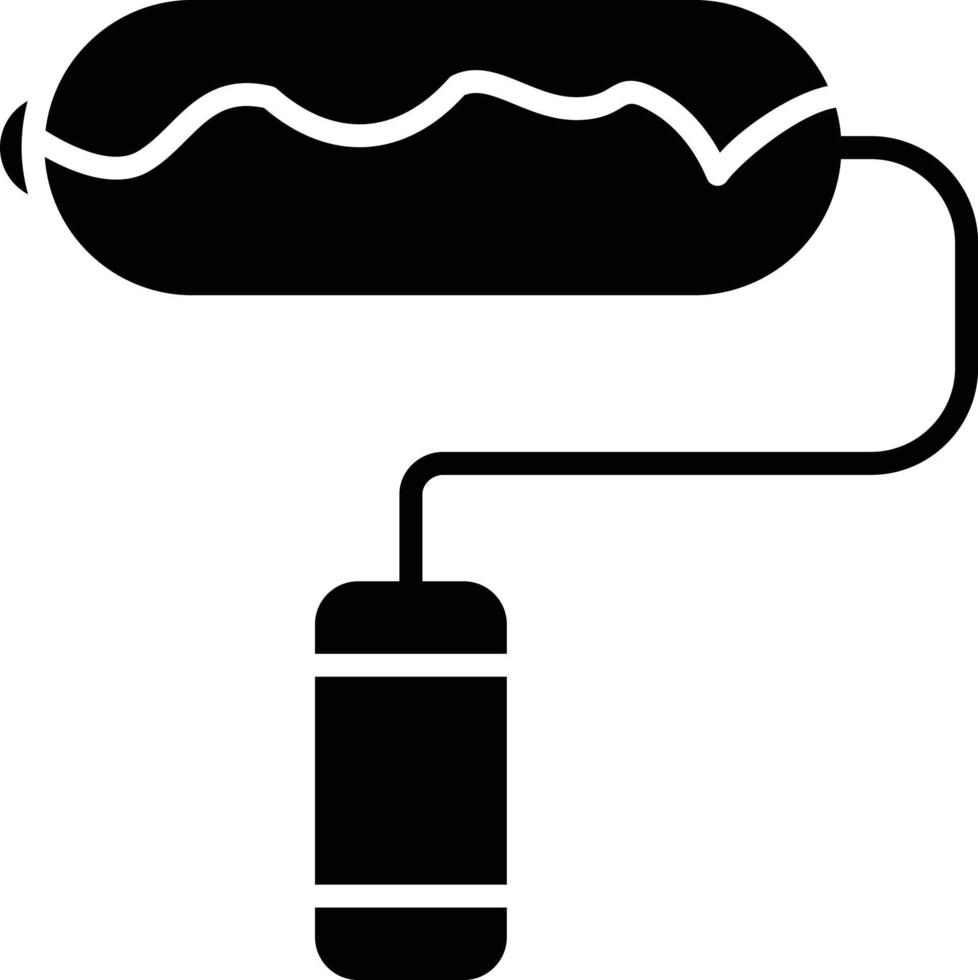Painting Roller Glyph Icon vector