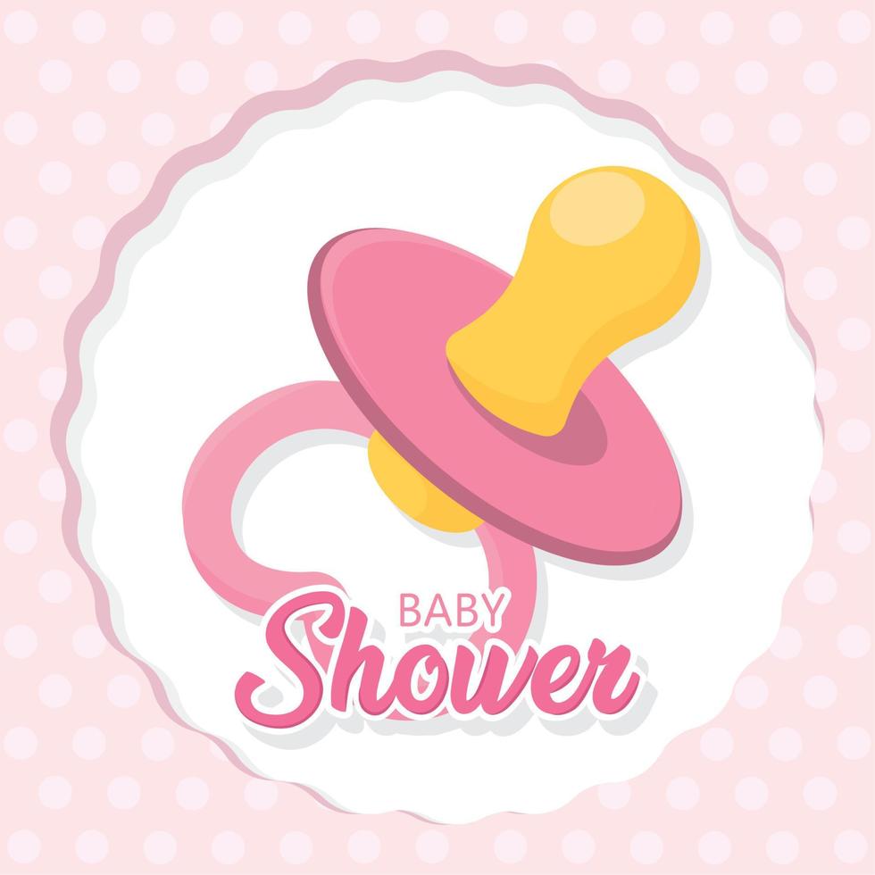 Background pink baby mouth shower vector illustration