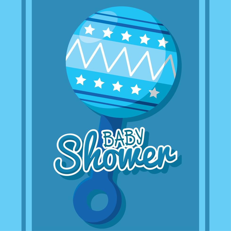 Background blue baby toy shower vector illustration