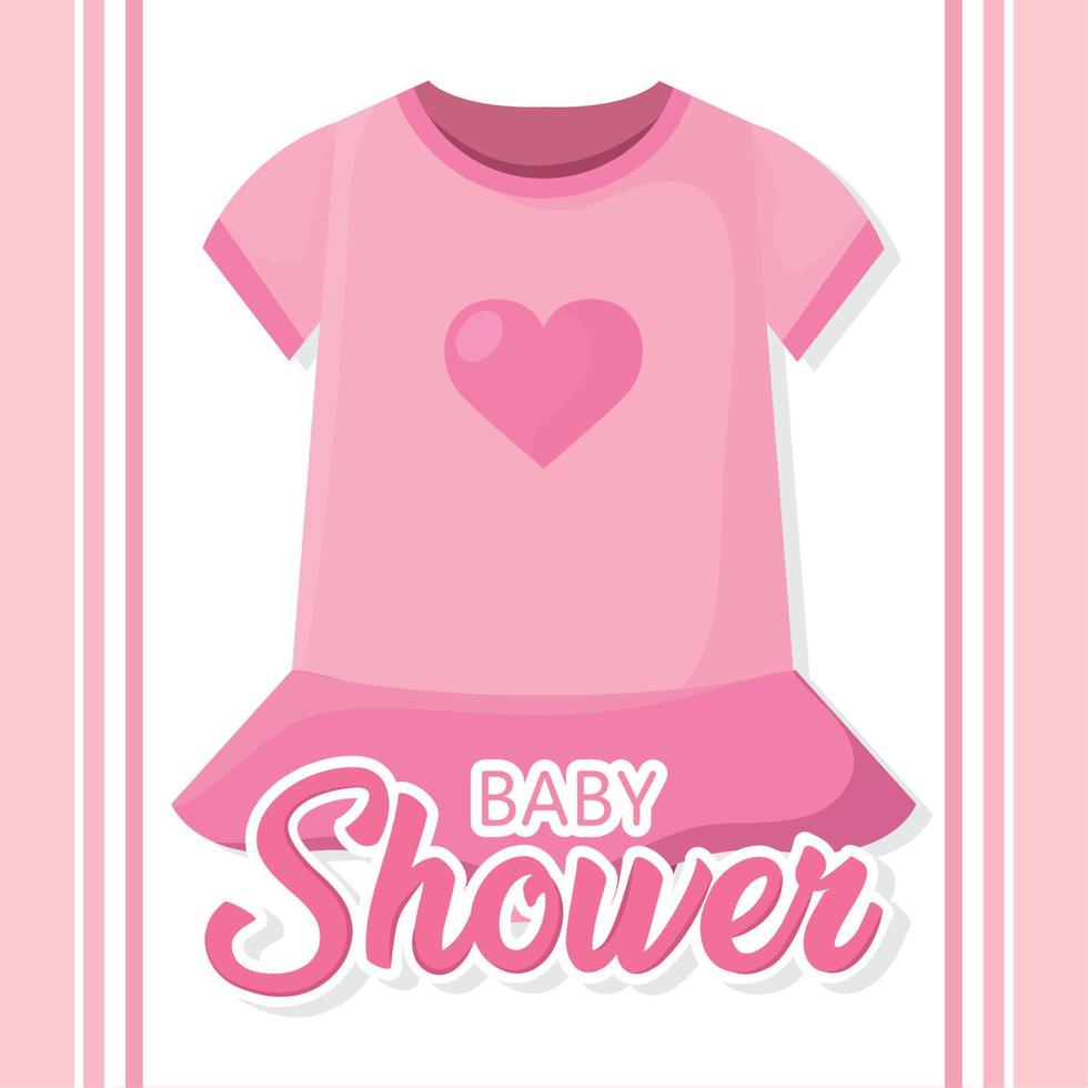 Background pink baby clothes shower vector illustration