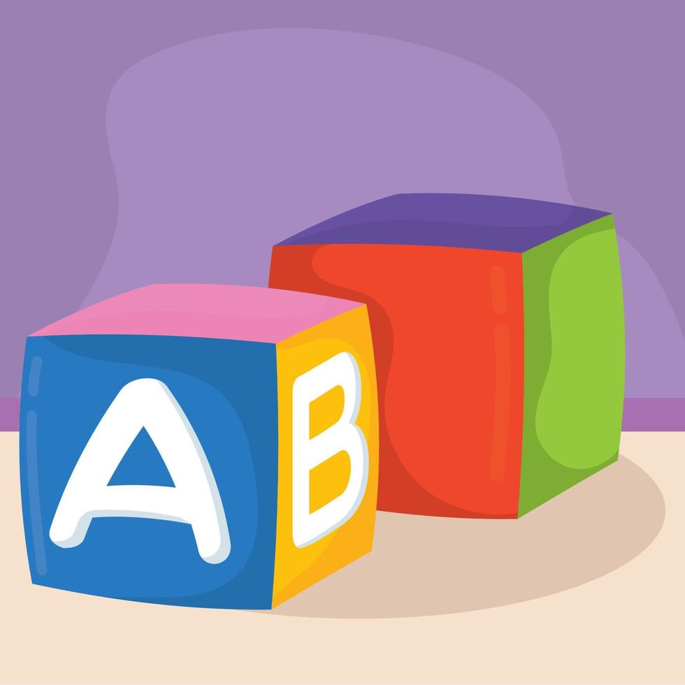 Background cubes toys child enjoy vector illustration