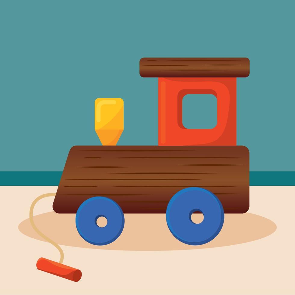 Background train toys child enjoy vector illustration