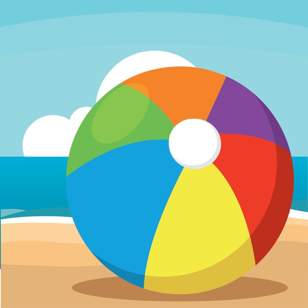 Background ball beach toys child enjoy vector illustration