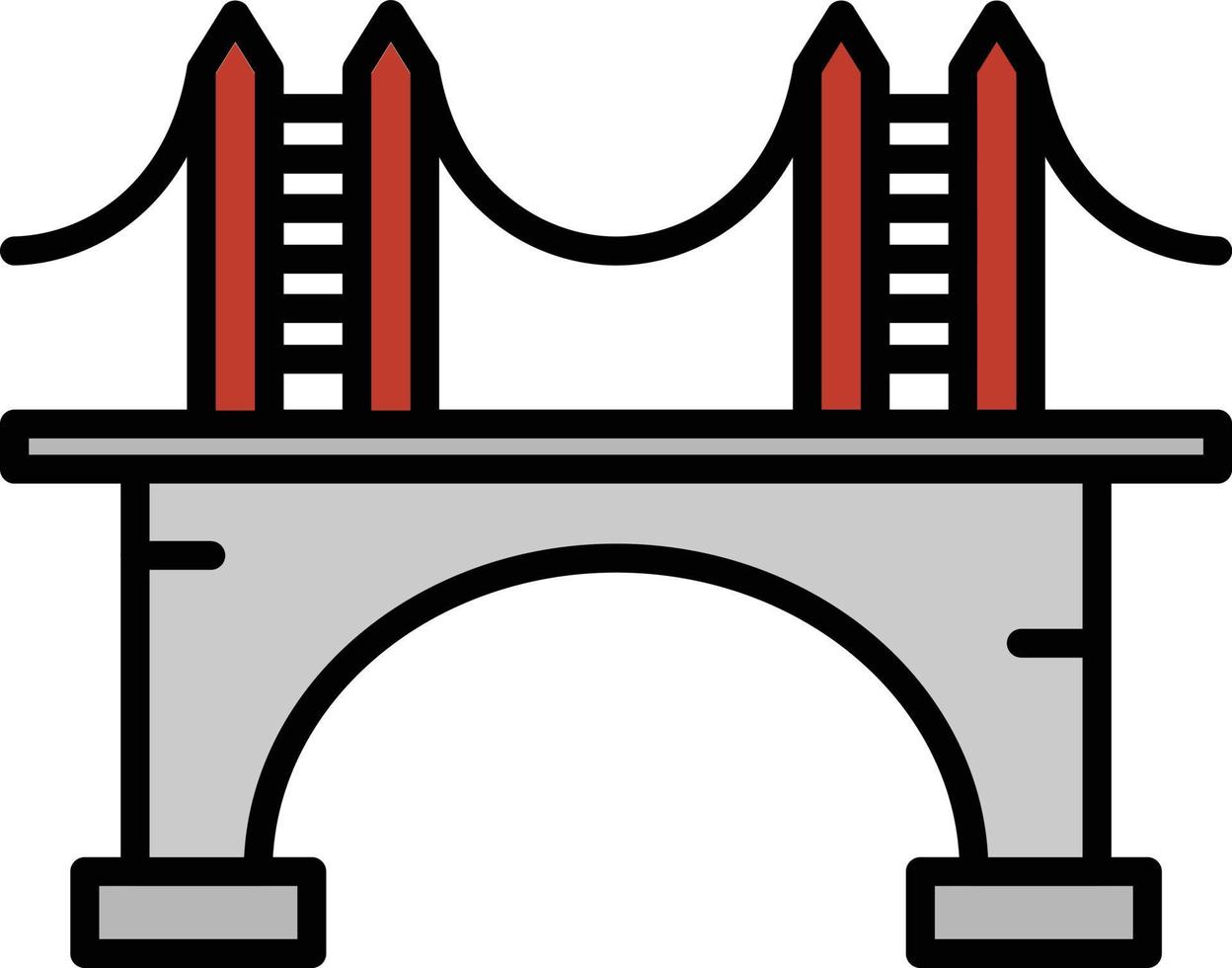 línea de puente llena vector