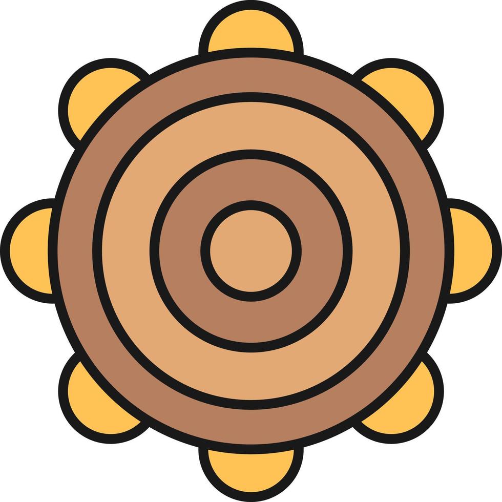 Tambourine Line Filled vector
