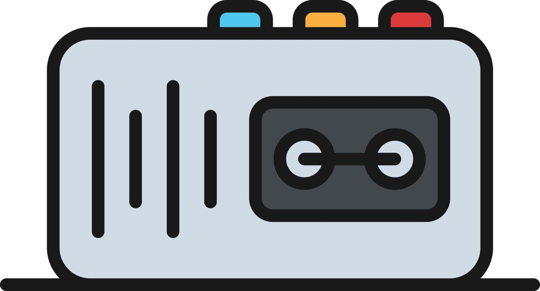 Tape Recorder Line Filled vector