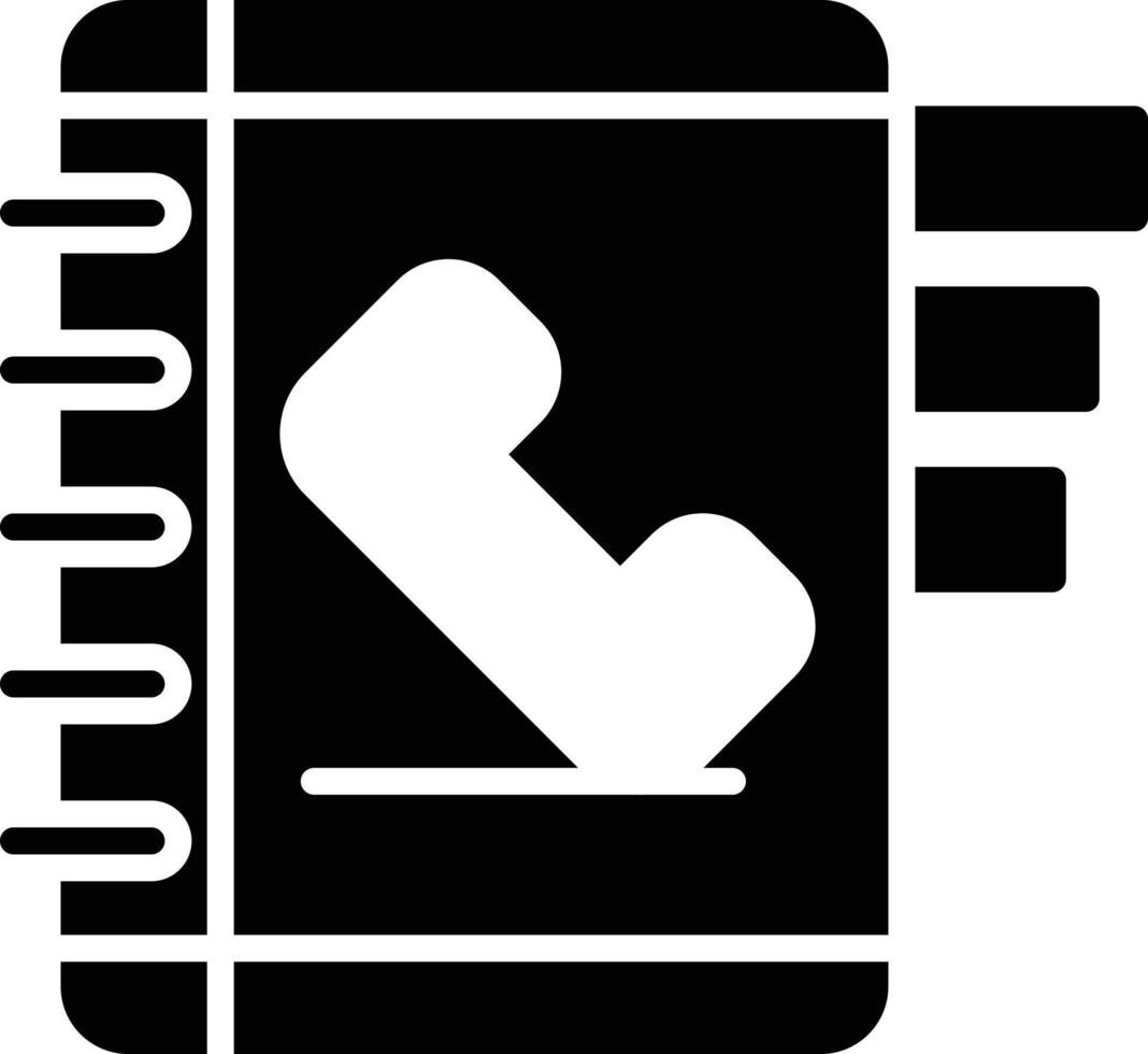 icono de glifo de libro de contactos vector