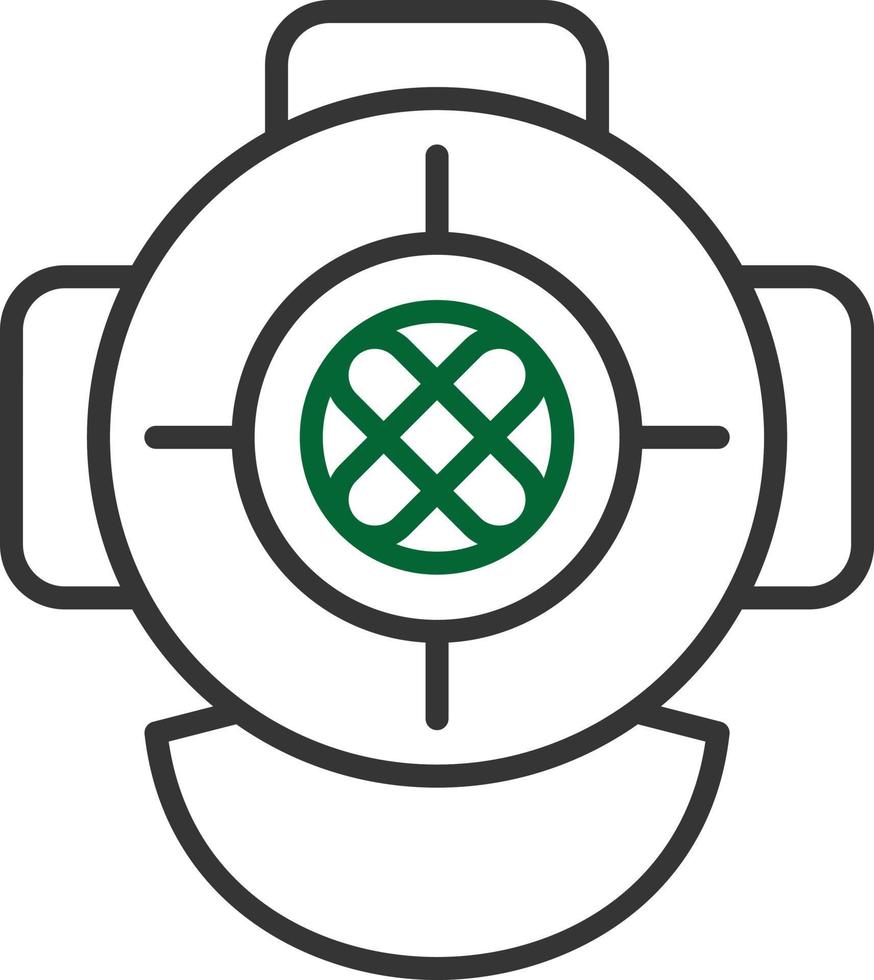 Diving Helmet Line Two Color vector