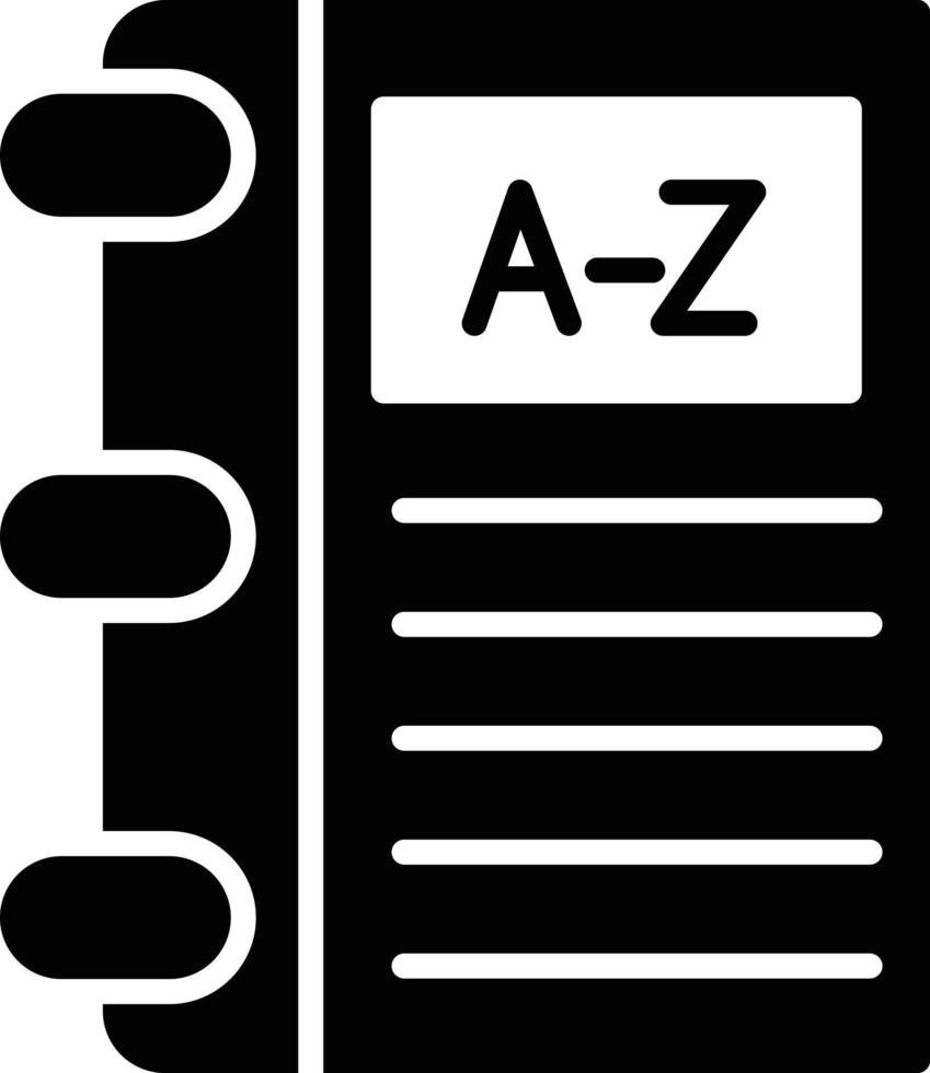 Dictionary Glyph Icon vector