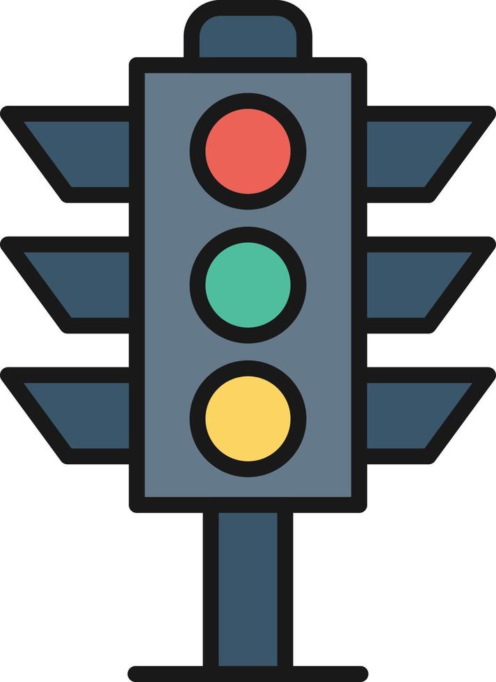 Traffic Light Line Filled vector