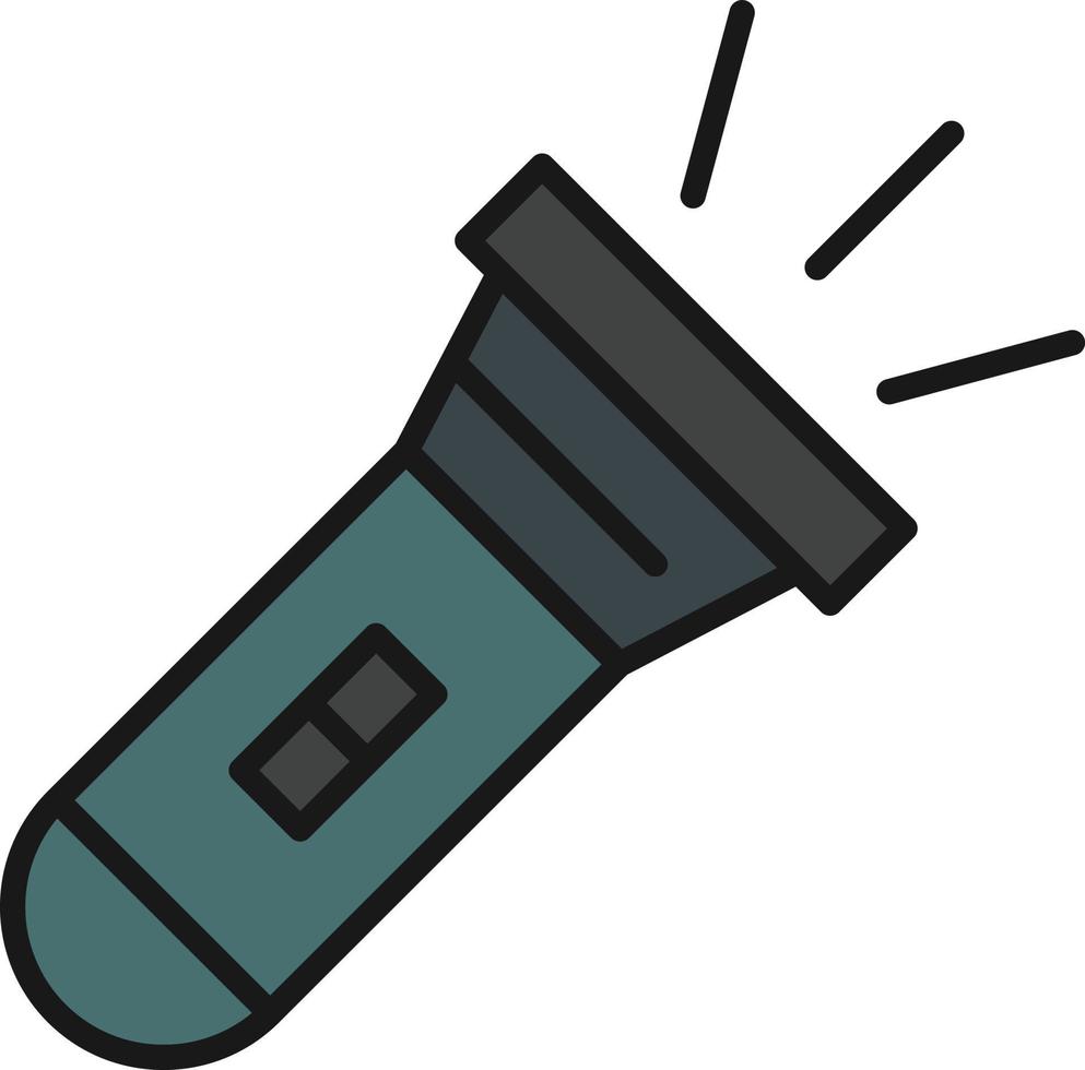 Flashlight Line Filled vector