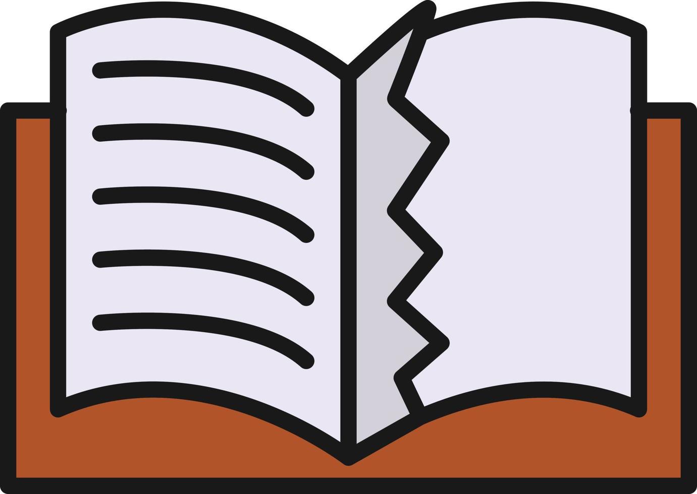 Teared Book Line Filled vector