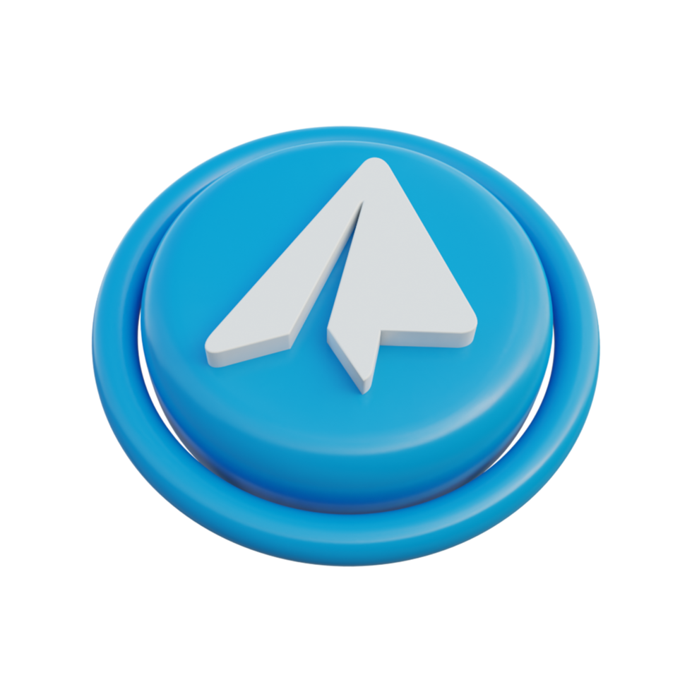 3d social media iconen isometrisch telegram png