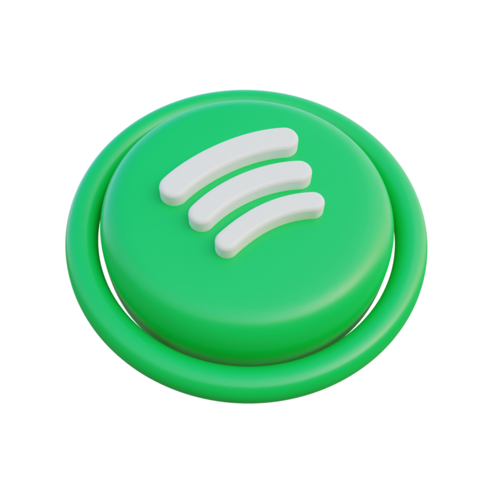 3d social media icons isometric spotify png