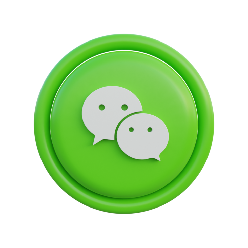 3d social media icons wechat png