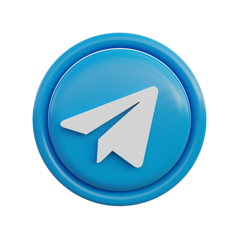 3d sociala medier ikoner telegram png