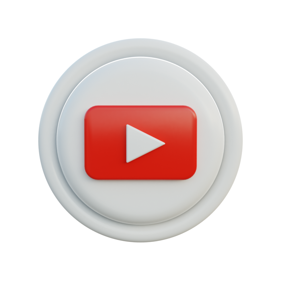 iconos de redes sociales 3d youtube png