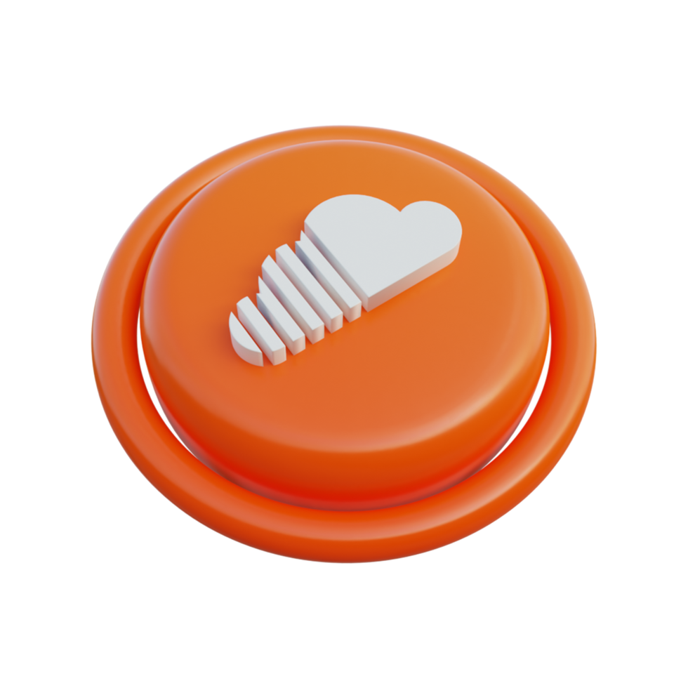 soundcloud isométrico de ícones de mídia social 3d png