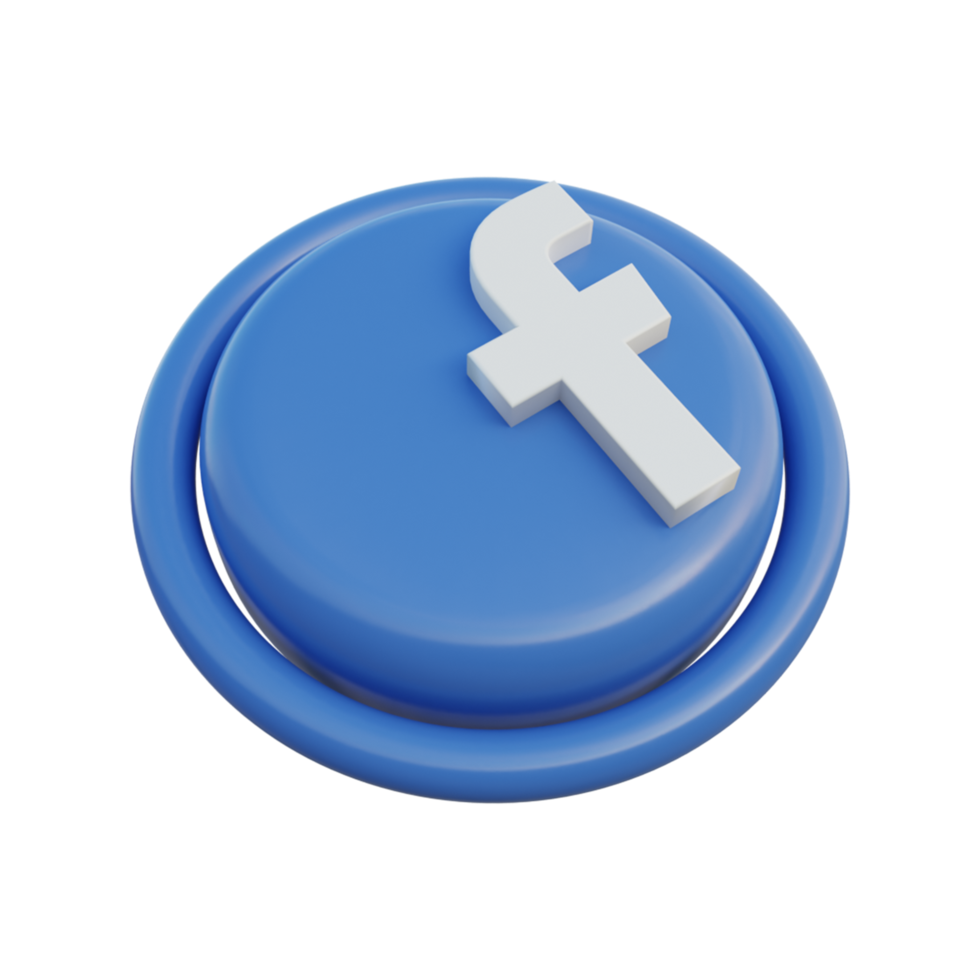 facebook isométrico de ícones de mídia social 3d png