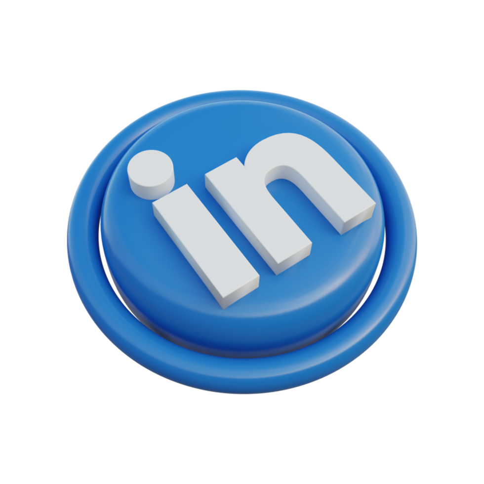 Icônes de médias sociaux 3d LinkedIn isométrique png