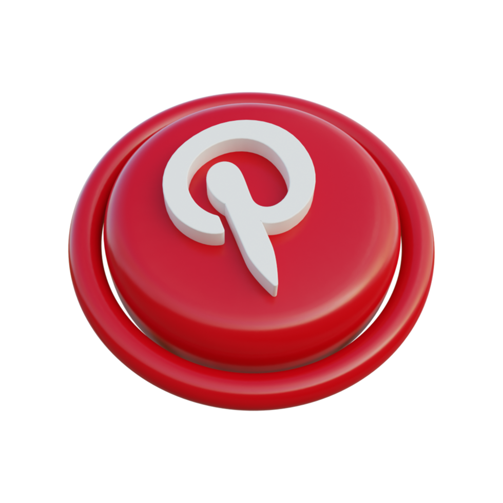 Iconos de redes sociales 3d pinterest isométrico png