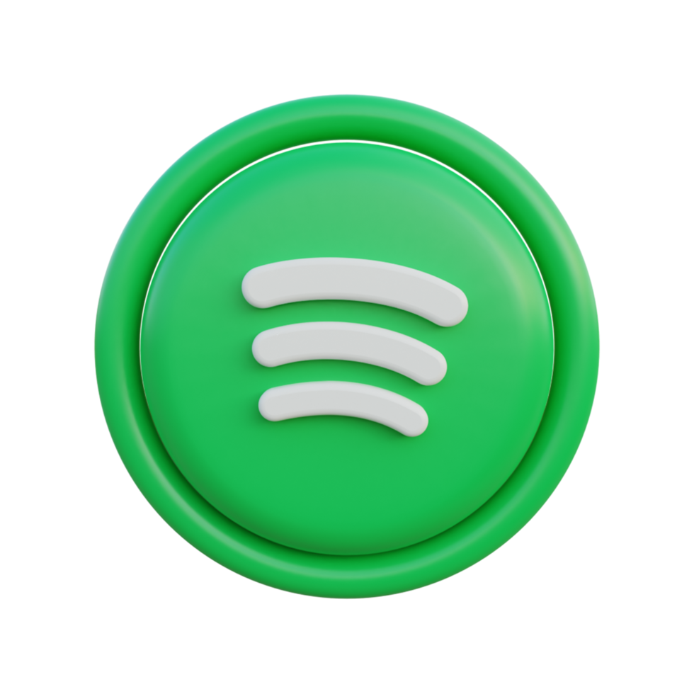 3d social media icons spotify png