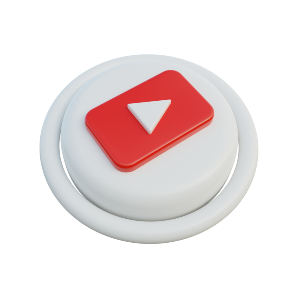 3d social media symbole isometrisches youtube png