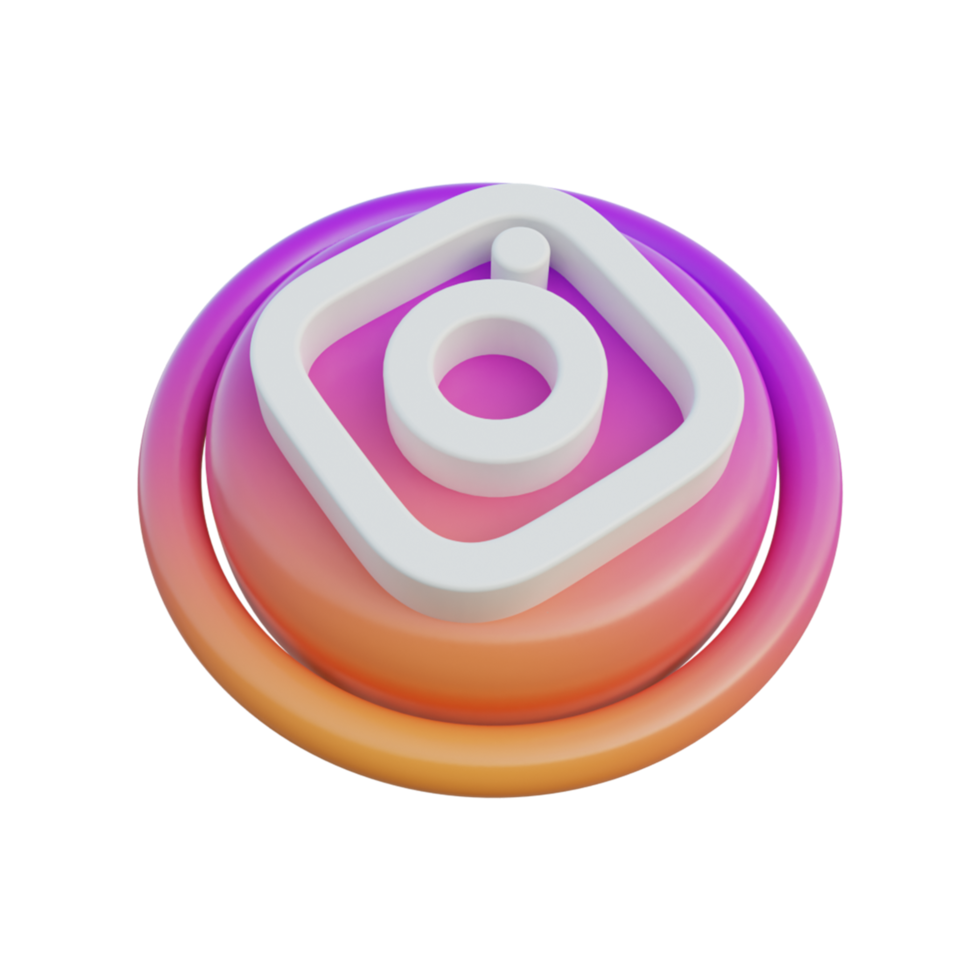 Instagram isométrico de iconos de redes sociales 3d png