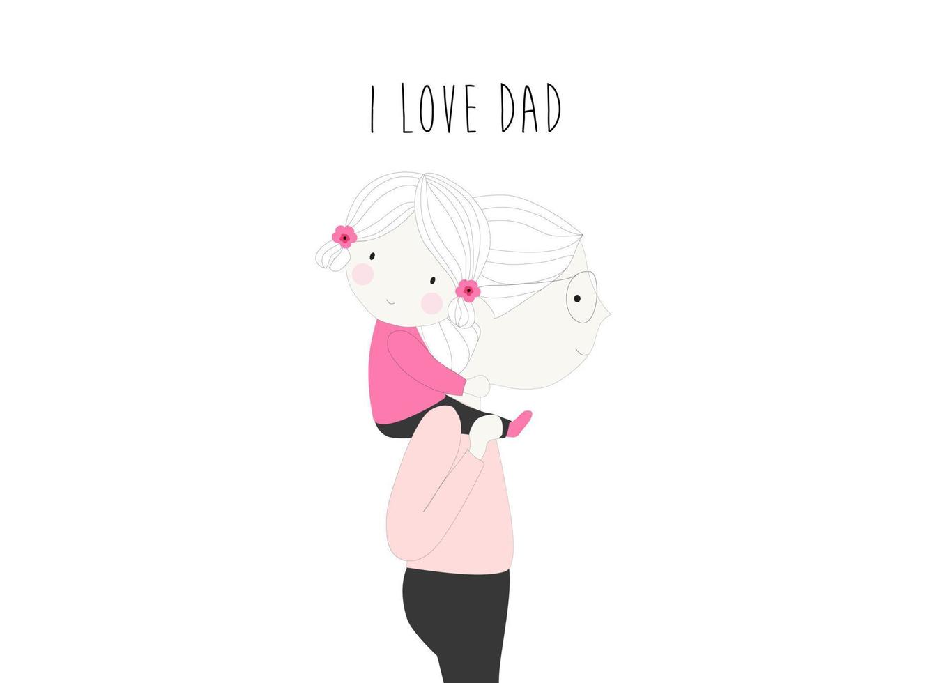 I love dad, father's day vector