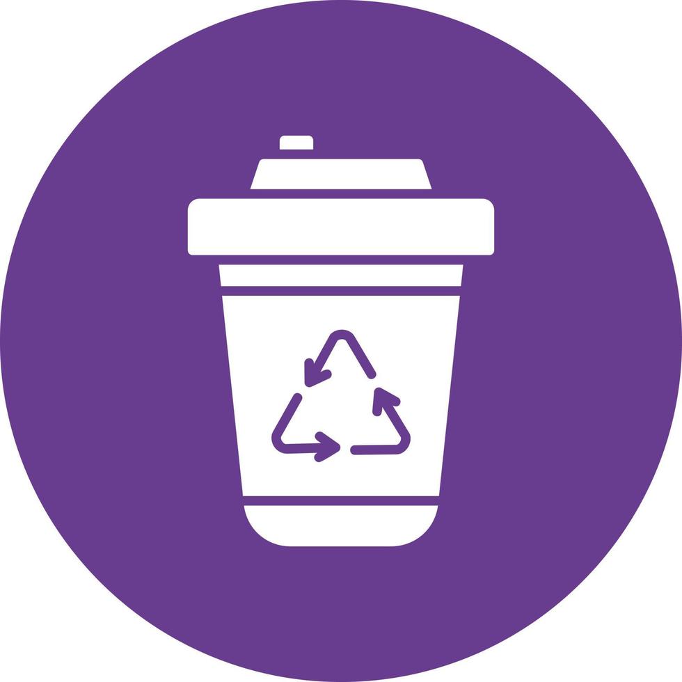 Paper Cup Glyph Circle Multicolor vector