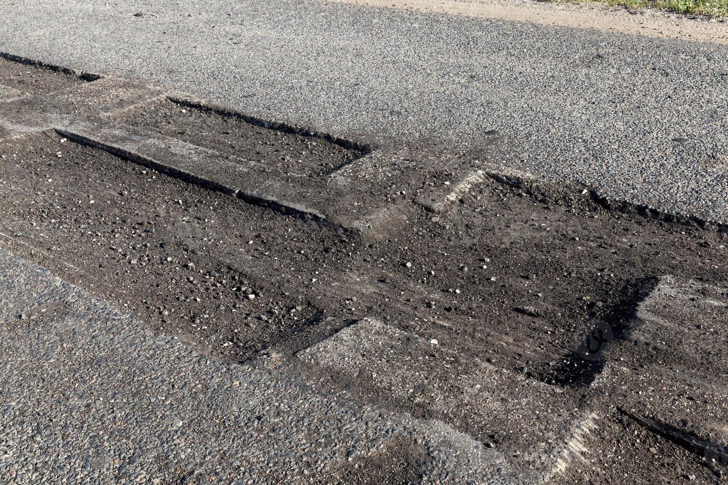 reparación de carreteras, primer plano foto